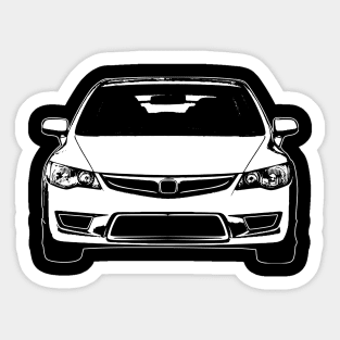 White Civic FD2 Sketch Art Sticker